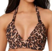 Bar III Bar Ill Beach Cheetah Banded Halter Bikini top W/ skirt cover up size Small.