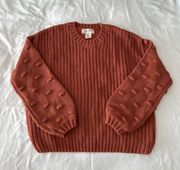 Burnt Orange/Pink Open Knit Sweater