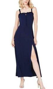 Teez Me Blue Maxi Dress with Laced Back