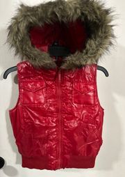 Red Faux Leather Jacket