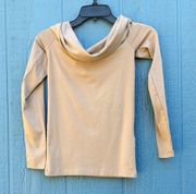 NWT Vero Moda Tan/Silver Mink Panda Off The Shoulder Long Sleeve Top Size Small