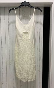 White Sleeveless Cut-Out Lace Dress