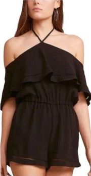 Jack by BB Dakota Black Cold Shoulder Halter Romper