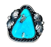 Vintage Turquoise Ring, Sterling Silver Turquoise Native American Ring Sz 5.75