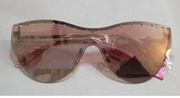 NWT Betsey Johnson Oversized Rimless Shield Sunglasses Women Rhinestone Studded