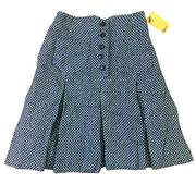 Evan Picone Vintage Wool Pleated Skirt High-Waisted Buttons Size XS Women's NWT