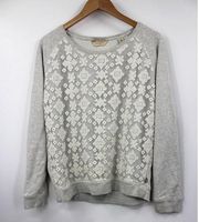 Madison Scotch & Soda Sweatshirt Womens 2 Medium Embroidered Pullover Gray White