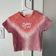 NEW MADHAPPY ORANGE/PINK TIE DYE BABY CROPPED TEE SZ XS