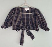 Stone Cold Fox Plaid Tie Crop Top 2