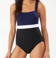 Tommy Bahama . Island Cays Colorblock Square Neck One-Piece Swimsuit