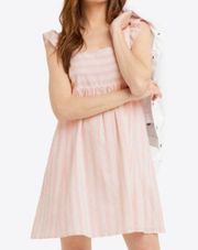 Draper James Maddie Babydoll Dress in Pink Cabana Stripe