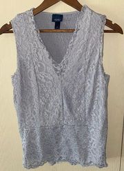 Daytrip Lace Layering Tank Top in light grey - size XL