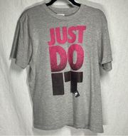 Nike  Just Do It Gray and Pink Tshirt in Large