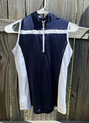 Callaway xs golf tennis tank top sleeveless front zipper blue white