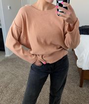 Peach Waffle Knit Long Sleeve 