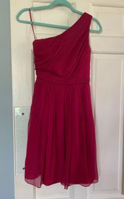 Bridesmaid/formal/homecoming One Shoulder Burgundy Dress