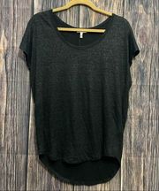 Joie | black linen shimmer T-shirt