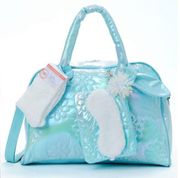 NWT  Wonder Nation Girl's Iridescent Floral Weekender Duffle Handbag Set Blue