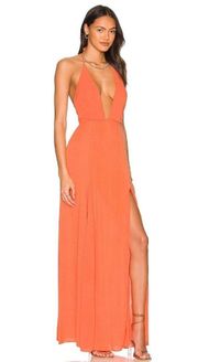 superdown Arina Maxi Dress in Bright Orange Small New Womens Long Gown