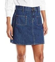 LUCKY BRAND High Waisted Waist Rise Mini Skirt Denim Jean A-Line Cotton Skirt 25