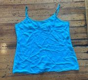 Jaclyn Smith Silky Polyester Camisole Tank Top Aqua Size Large