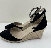Women's  Espadrille Wedge Sandal  Black Fabric W19720Z Court Sz 9