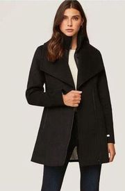 Soia & Kyo Classic Maeva Black Wool Coat Size Large Winter Warm