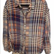 Women’s Fab’rik Button Down Plaid Top •Size Medium