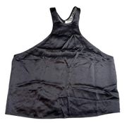 Maje X Vanessa Traina Black Halter Satin Lace Tank 1 S