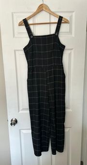 Black And White Windowpane Jumpsuit