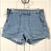 Levi’s Orange Tab Retro Double Side Zip Vintage Style Light Wash Jean Shorts 29