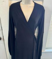 Abi Ferrin black wrap dress size XXS long gothic open sleeves