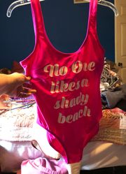Hot Pink One Piece Bathing Suit