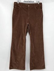 Peruvian Connection Velveteen Boot Cut Jeans Pants Pecan Brown Women’s Size 14