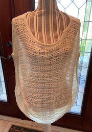 loose open weave knit sweater top XL