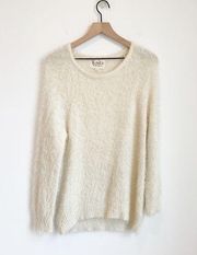 For Love and Lemons KNITZ eyelash sweater ivory SMALL