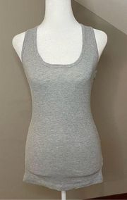 Active Basic Grey Racerback Sleeveless Ribbed Tank Small