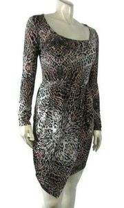 BAR III Large Asymmetrical Hem Animal Print Dress