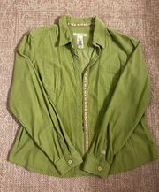 green corduroy button down 