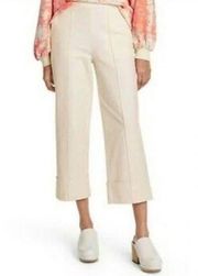 Rachel Comey x Target Wide Leg Cuffed Cropped Pant Ivory. Size 6. EUC!