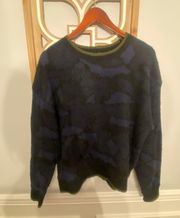 Blue Camo Crewneck Sweater Size Medium