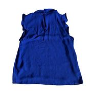 Mango Womens Blue Ruffle Sleeve Blouse Size Medium