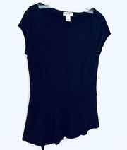 Carmen Marc Valvo peplum black top k157