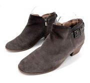 Vionic Women's Suede Leather Side Zip Buckle Slip-On Ankle Booties Taupe Size 8