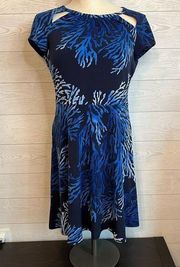 MICHAEL  Tahitian reef fit & flare dress Size Petite Medium