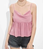 American Eagle New  Outfitters Silky Cowl Neck Babydoll Top