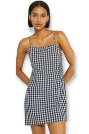 AMERICAN EAGLE Tie Back Gingham Mini Dress Navy and White EUC Medium