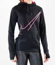 Nike ‎ Therma-Fit Cowl Neck Hoodie Pullover Women’s XS Black Pink