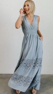 Baltic Born Bondi Maxi Dress Heathered Blue Boho Size M