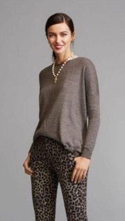 Cabi XS Sweater Top Mushroom Tan Long Sleeve T Shirt Bateau 3305 Gray Oversized